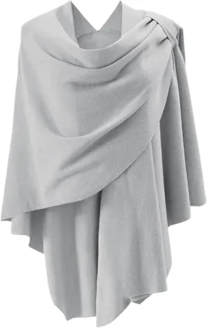 Women's Shawl Wrap Poncho Cape Dressy Solid Open Front Cardigan Shawls Fall Winter Elegant Knit Warm Sweater Cape