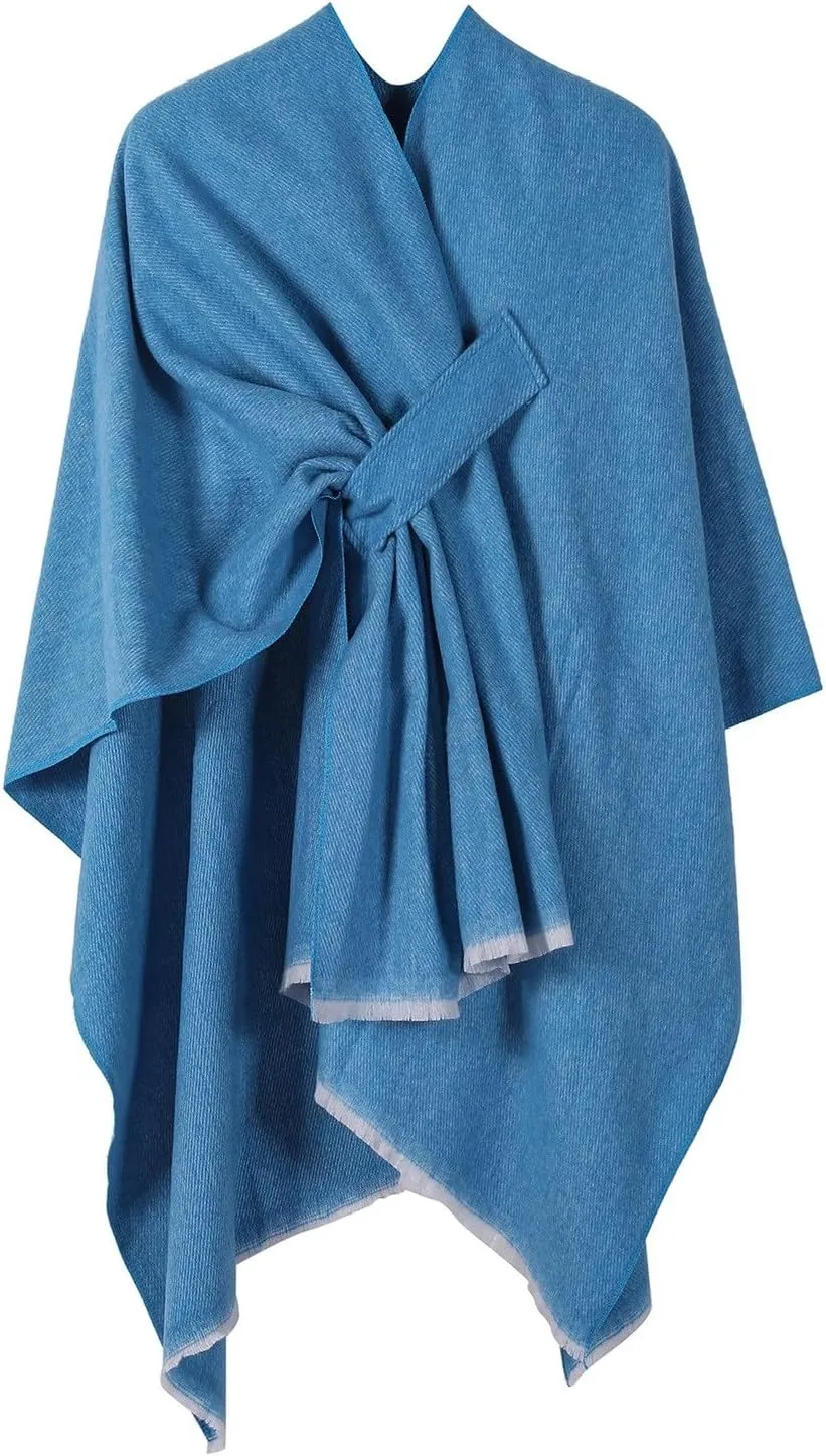 Women's Shawls Wrap Poncho Soft Capes Open Front Cardigan Large Blanket Wraps Cashmere Knitted Cloak Cardigan Warm