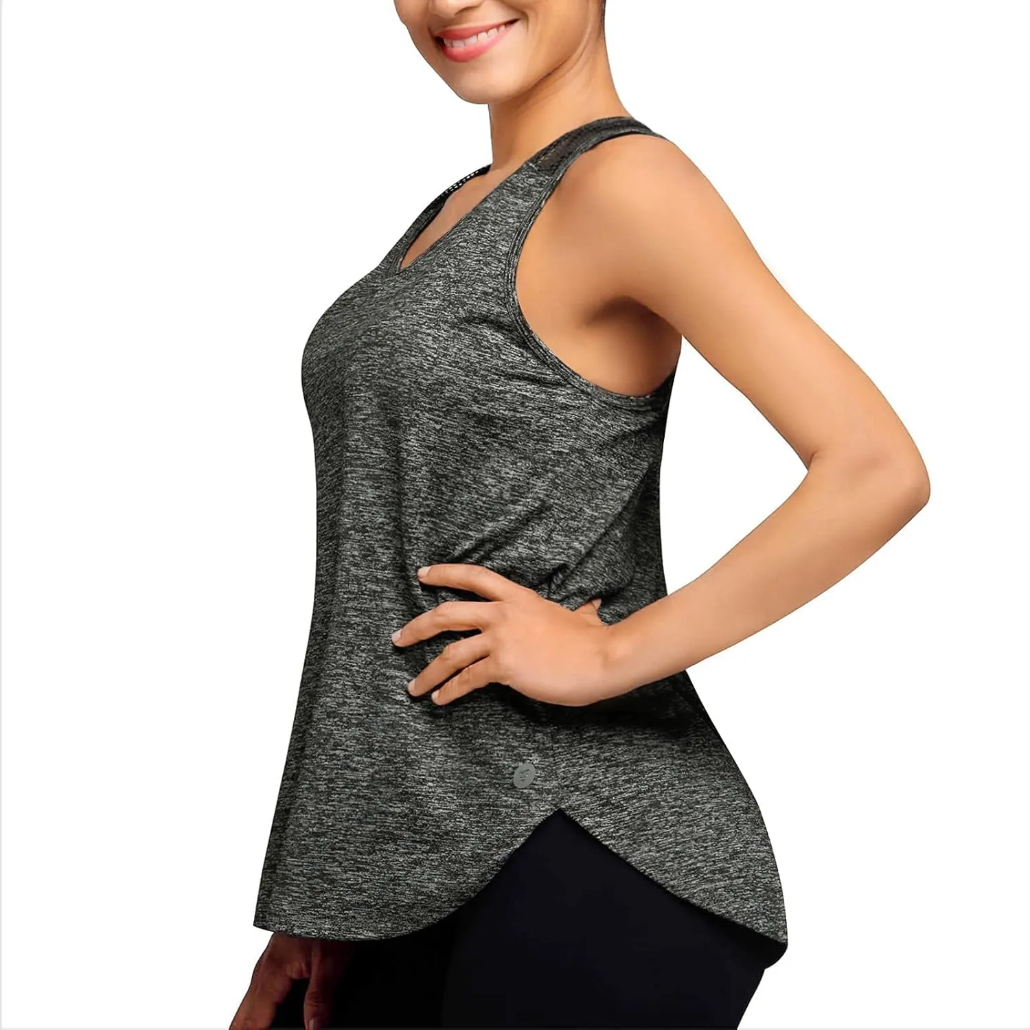 Women's Sleeveless Workout Tops Quick Dry Tennis Yoga Exercise Athletic Running Shirts Racerback Tank Tops for Women