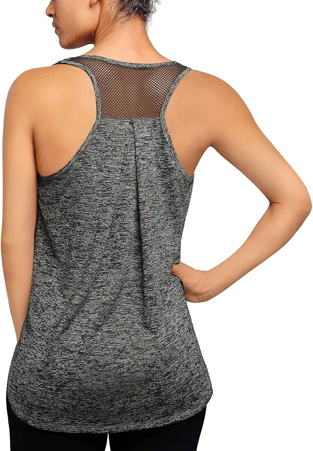 Women's Sleeveless Workout Tops Quick Dry Tennis Yoga Exercise Athletic Running Shirts Racerback Tank Tops for Women