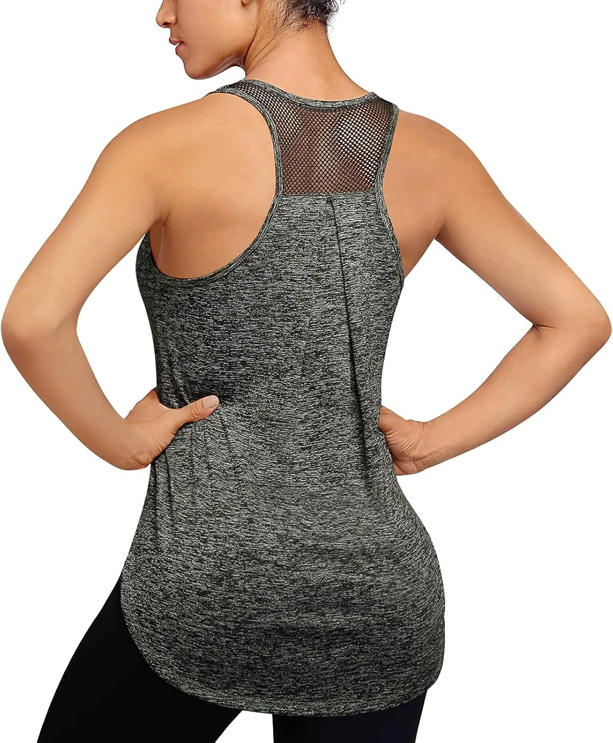 Women's Sleeveless Workout Tops Quick Dry Tennis Yoga Exercise Athletic Running Shirts Racerback Tank Tops for Women