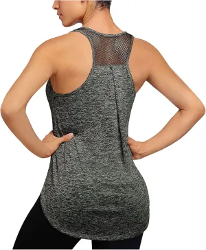 Women's Sleeveless Workout Tops Quick Dry Tennis Yoga Exercise Athletic Running Shirts Racerback Tank Tops for Women