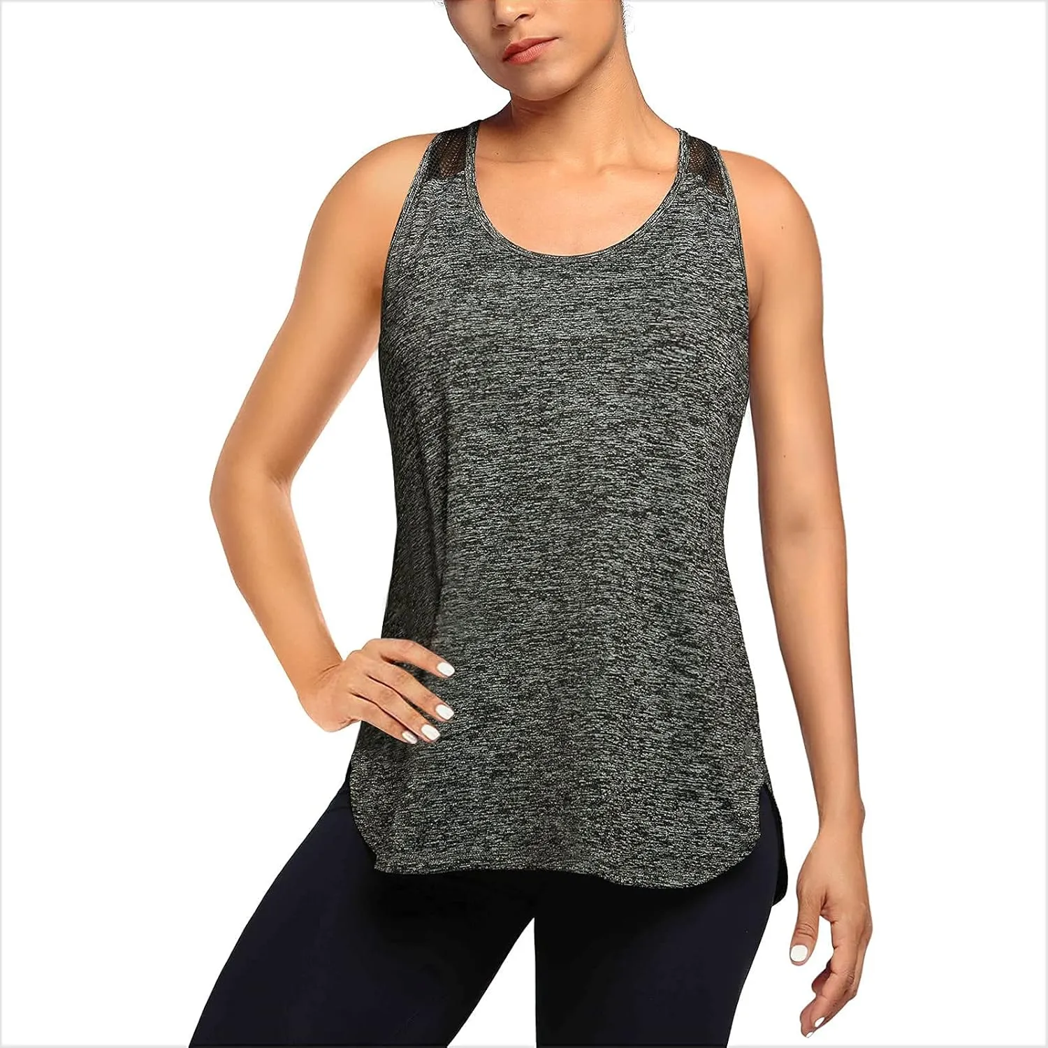 Women's Sleeveless Workout Tops Quick Dry Tennis Yoga Exercise Athletic Running Shirts Racerback Tank Tops for Women