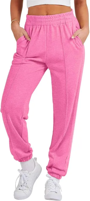Womens Sweatpants High Waisted Athletic Joggers Pants Fleece Sweat Pant Cinch Bottom Pants with Pants