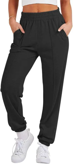Womens Sweatpants High Waisted Athletic Joggers Pants Fleece Sweat Pant Cinch Bottom Pants with Pants