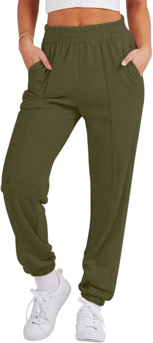 Womens Sweatpants High Waisted Athletic Joggers Pants Fleece Sweat Pant Cinch Bottom Pants with Pants