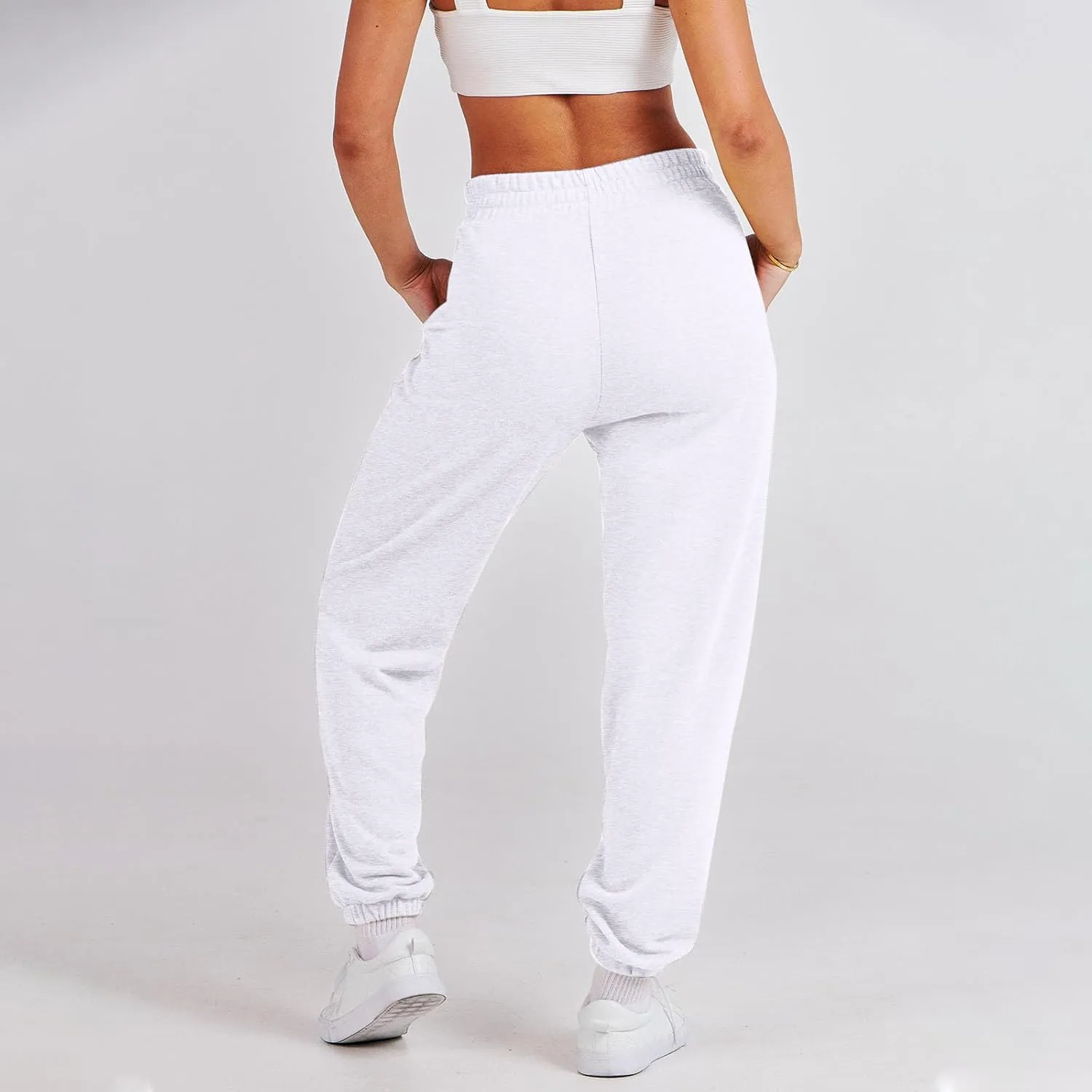 Womens Sweatpants High Waisted Athletic Joggers Pants Fleece Sweat Pant Cinch Bottom Pants with Pants
