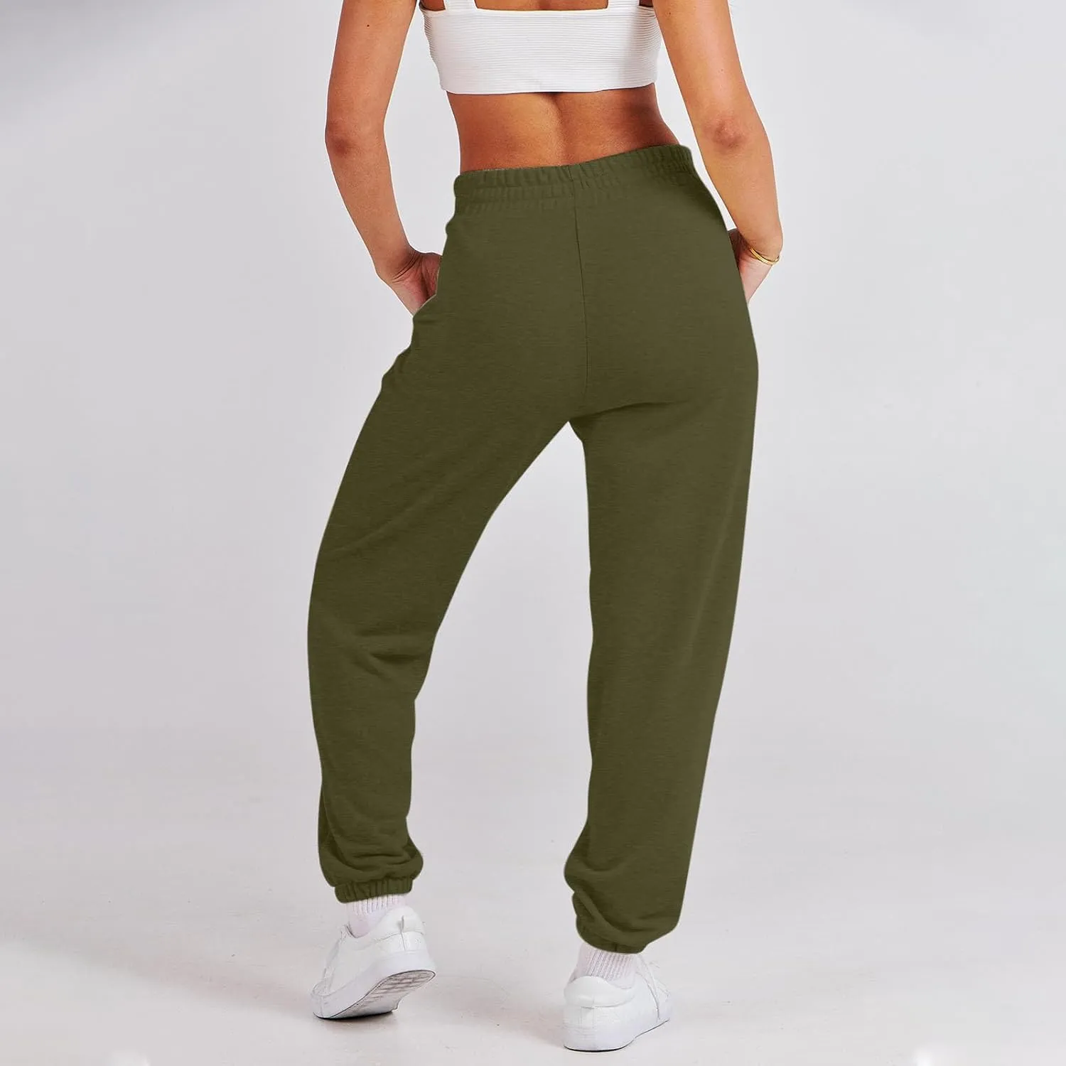 Womens Sweatpants High Waisted Athletic Joggers Pants Fleece Sweat Pant Cinch Bottom Pants with Pants
