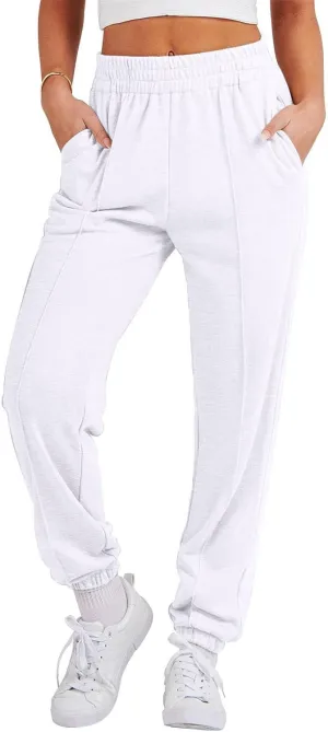 Womens Sweatpants High Waisted Athletic Joggers Pants Fleece Sweat Pant Cinch Bottom Pants with Pants