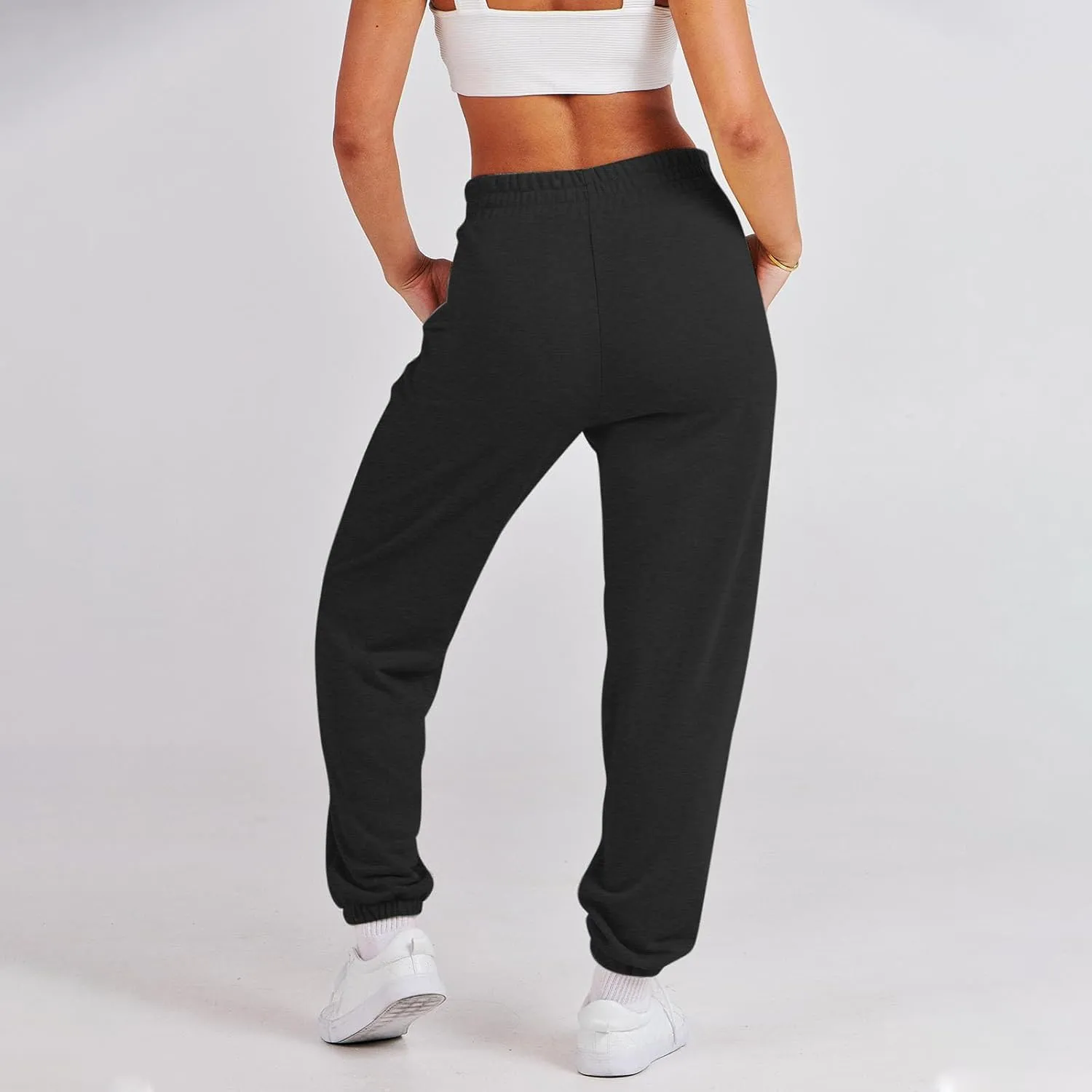 Womens Sweatpants High Waisted Athletic Joggers Pants Fleece Sweat Pant Cinch Bottom Pants with Pants