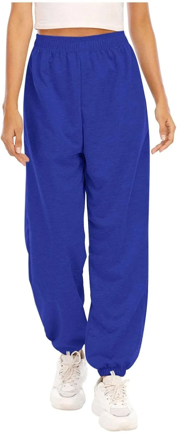 Womens Sweatpants High Waisted Athletic Joggers Pants Fleece Sweat Pant Cinch Bottom Pants with Pants