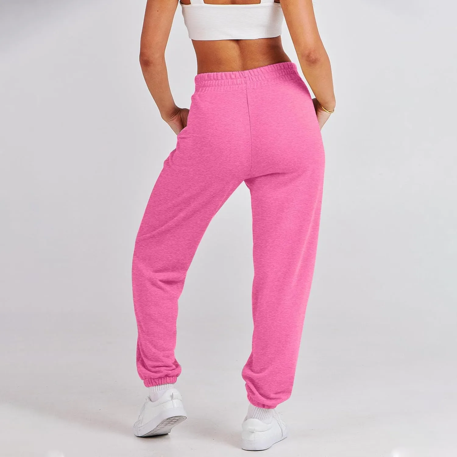 Womens Sweatpants High Waisted Athletic Joggers Pants Fleece Sweat Pant Cinch Bottom Pants with Pants