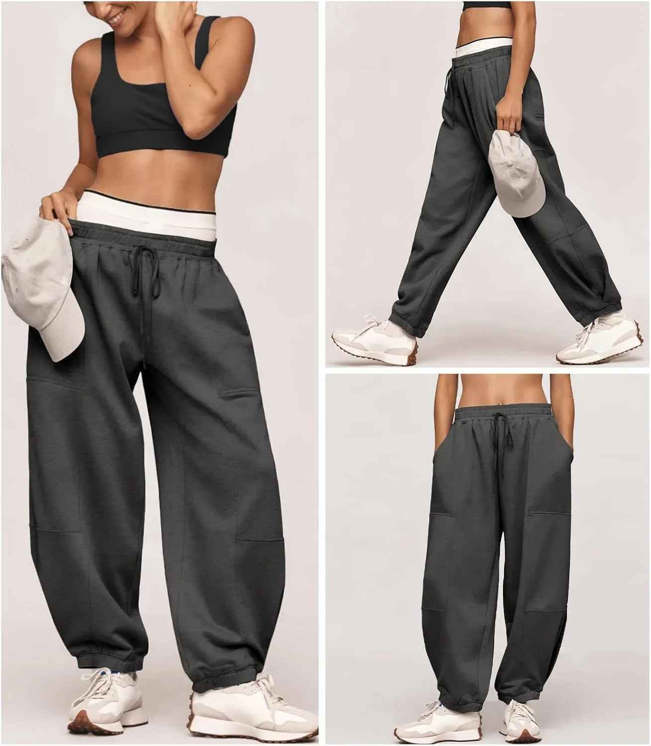 Women’s Sweatpants Joggers with Pockets Baggy Cinch Bottom Sweatpant Loose Mid Rise Casual Workout Active Lounge Sweat Pant