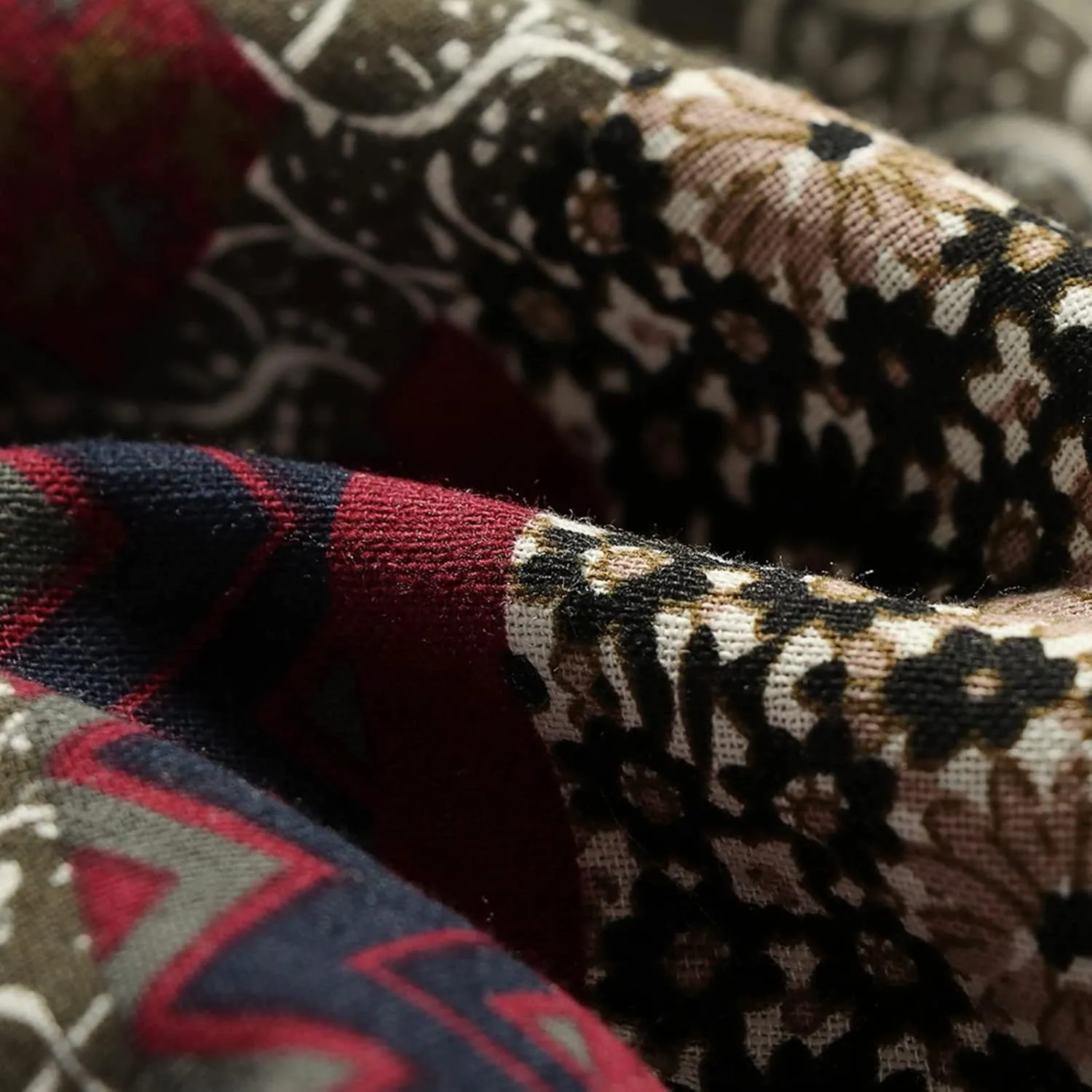 Women's Warm Winter Coat Fleece Lined Parka Western Aztec Print Jacket Vintage Coat Cardigan Outerwear with Pockets