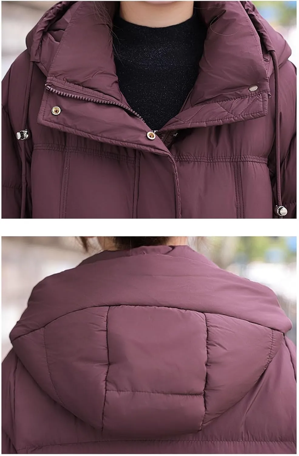Women’s Winter Baggy Zip Puffer Jackets Short Down Jacket Stand Collar Zip Puffer Jacket Short Padded Down Coats