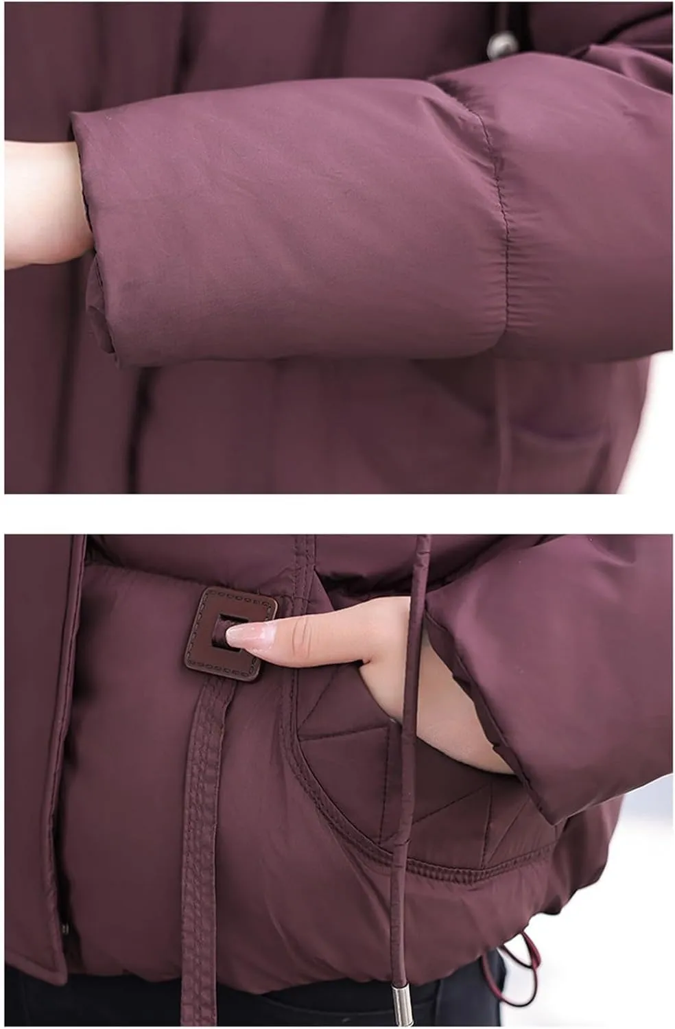 Women’s Winter Baggy Zip Puffer Jackets Short Down Jacket Stand Collar Zip Puffer Jacket Short Padded Down Coats