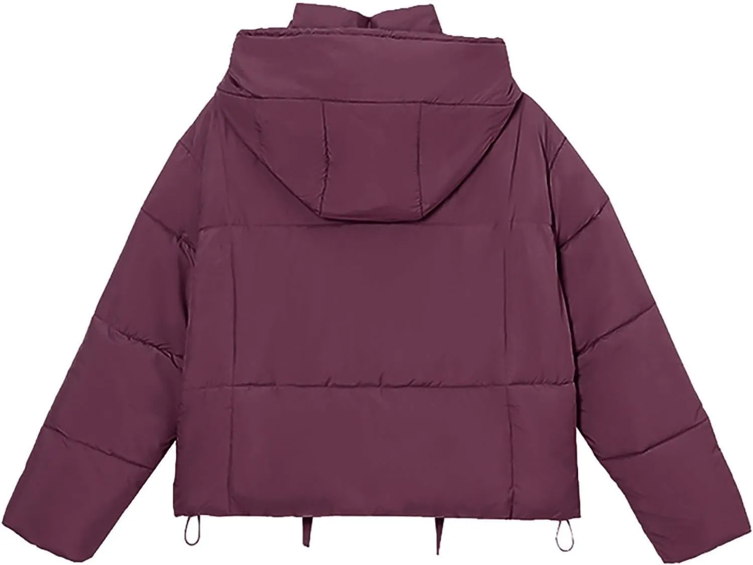 Women’s Winter Baggy Zip Puffer Jackets Short Down Jacket Stand Collar Zip Puffer Jacket Short Padded Down Coats