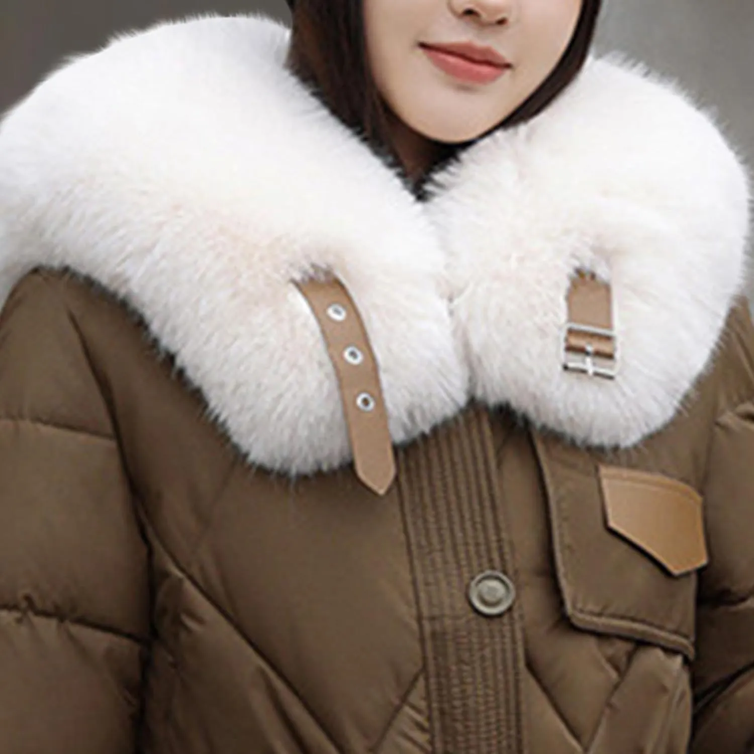 Womens Winter Coats Faux Fur Collar Warm Long Puffer Jackets Thicken Warm Outerwear Down Coats Parkas Quilted Jackets