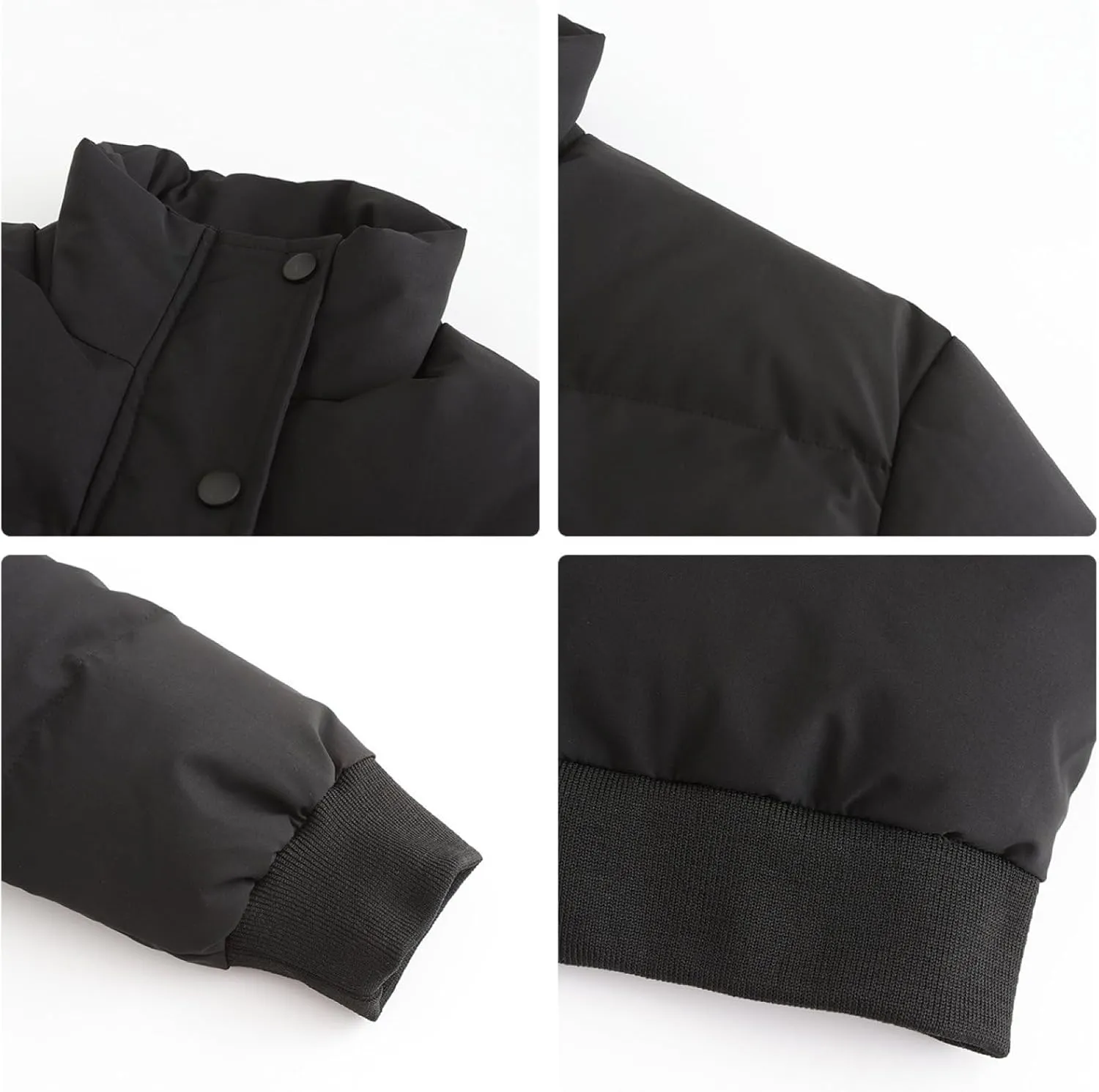 Women's Winter Short Puffer Jackets Lightweight Stand Collar Zip Up Down Coat Warm Quilted Jackets