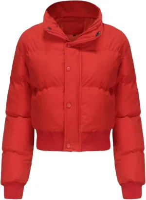 Women's Winter Short Puffer Jackets Lightweight Stand Collar Zip Up Down Coat Warm Quilted Jackets