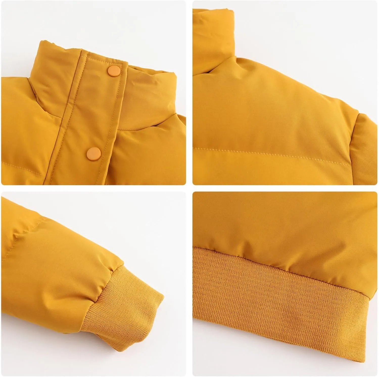 Women's Winter Short Puffer Jackets Lightweight Stand Collar Zip Up Down Coat Warm Quilted Jackets