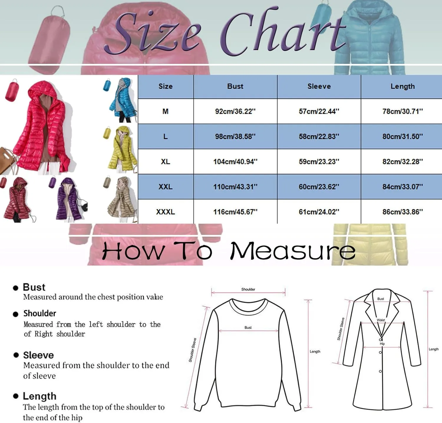 Womens Winter Windproof Warm Solid Quilted Down Coat Long Sleeve Zipper Hooded Long Puffer Coat Work Outdoor Clothes