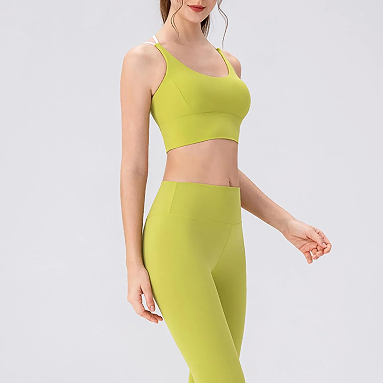 Women's Workout Sleeveless Cropped Tops Built in Shelf Bra Athletic Tank Tops Summer Quick Dry Running Gym Yoga Shirts