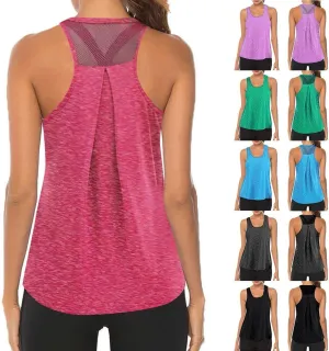 Workout Tops for Women Racerback Tank Top Quick Dry Sleeveless Athletic Running Tops Loose Gym Shirt Yoga Tanks