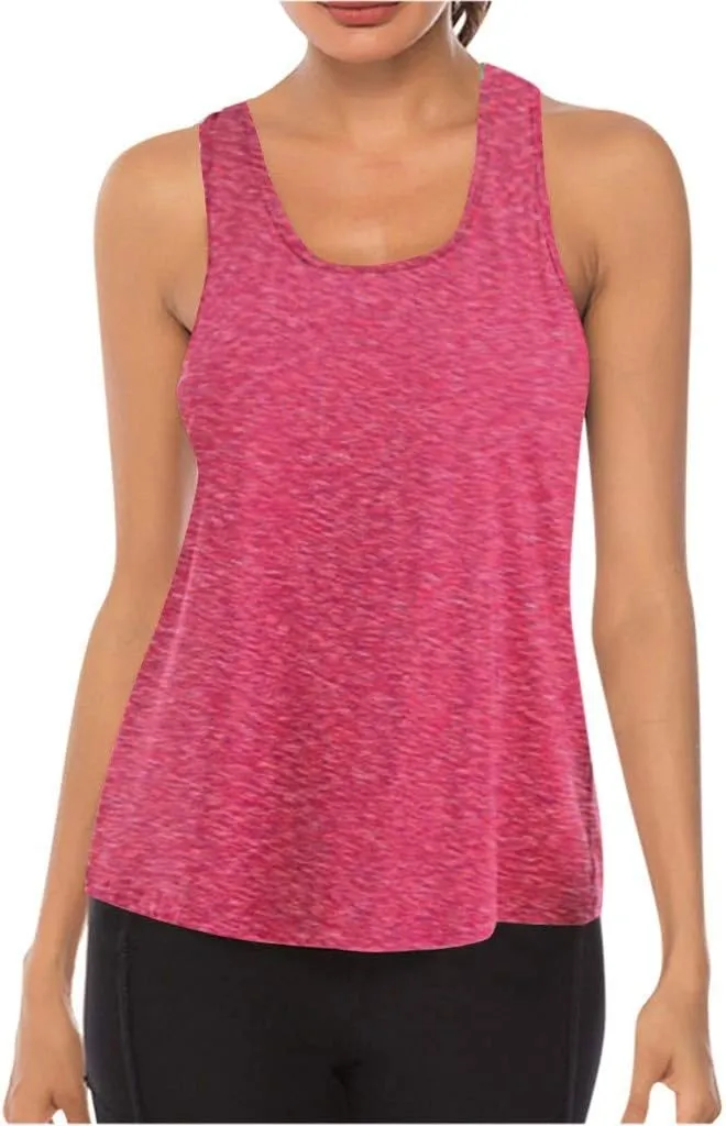 Workout Tops for Women Racerback Tank Top Quick Dry Sleeveless Athletic Running Tops Loose Gym Shirt Yoga Tanks