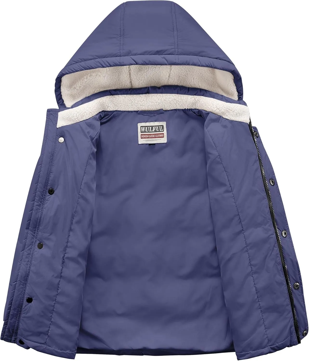 WULFUL Kids Boy's Winter Coat Detachable Hat Puffer Windbreaker Warm Cotton Jacket Parka Down Outdoor Coats
