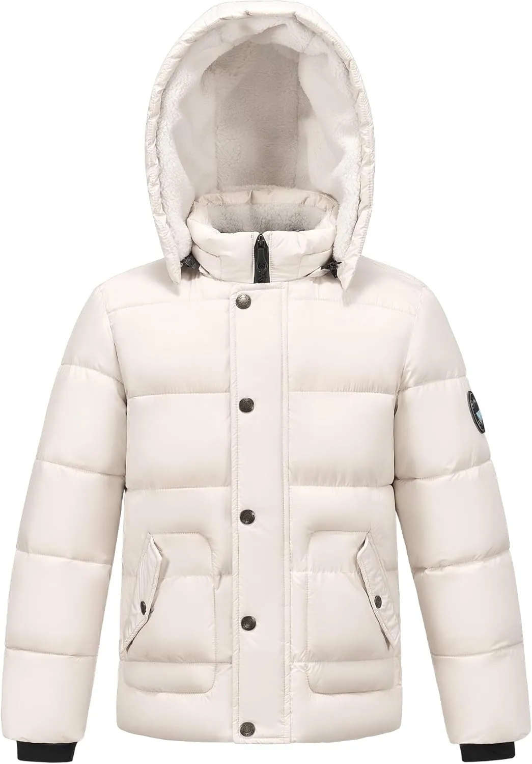 WULFUL Kids Boy's Winter Coat Detachable Hat Puffer Windbreaker Warm Cotton Jacket Parka Down Outdoor Coats