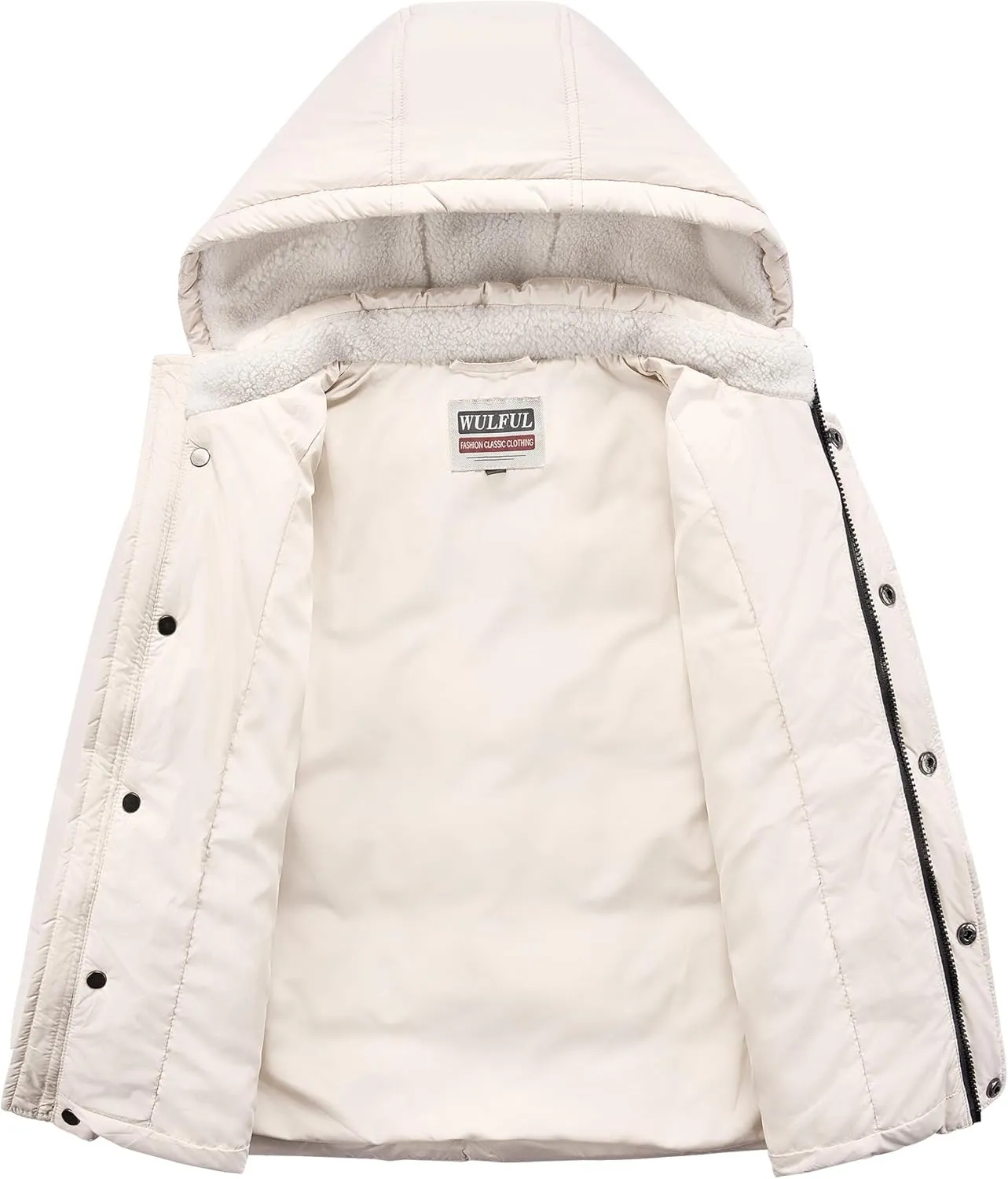WULFUL Kids Boy's Winter Coat Detachable Hat Puffer Windbreaker Warm Cotton Jacket Parka Down Outdoor Coats
