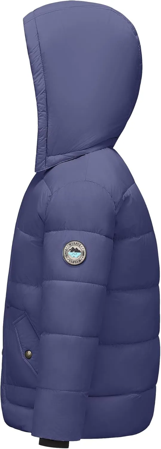 WULFUL Kids Boy's Winter Coat Detachable Hat Puffer Windbreaker Warm Cotton Jacket Parka Down Outdoor Coats