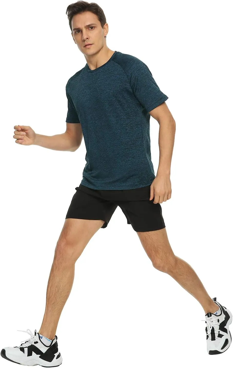 Xelky 4-5 Pack Men's Dry Fit T Shirt Moisture Wicking Athletic Tees Exercise Fitness Activewear Short Sleeves Gym Workout Top