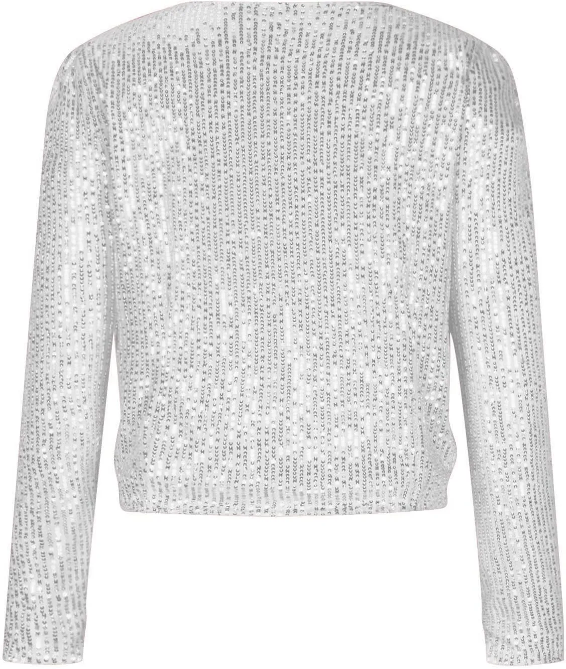 XUNRYAN Sequin Blazer Women Casual Open Front Cardigan Sparkly Jacket Glitter Long Sleeve Short Coats Crop Shrug Wraps Outfit