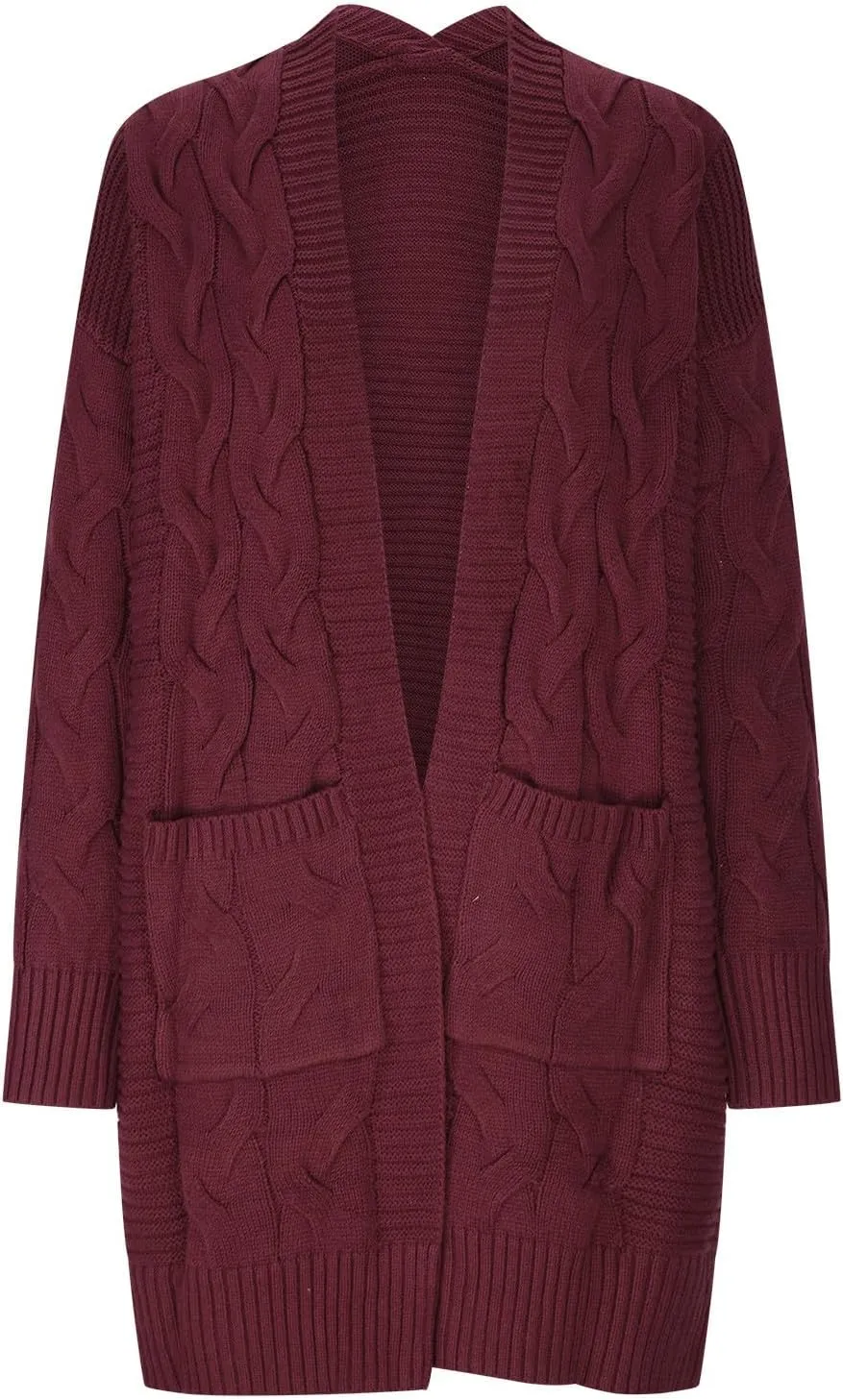 XUNRYAN Womens Sweaters Cardigan Open Front Chunky Knit Sweater Jackets Winter Coat Casual Cable Shawl Wraps Overcoat Outwear