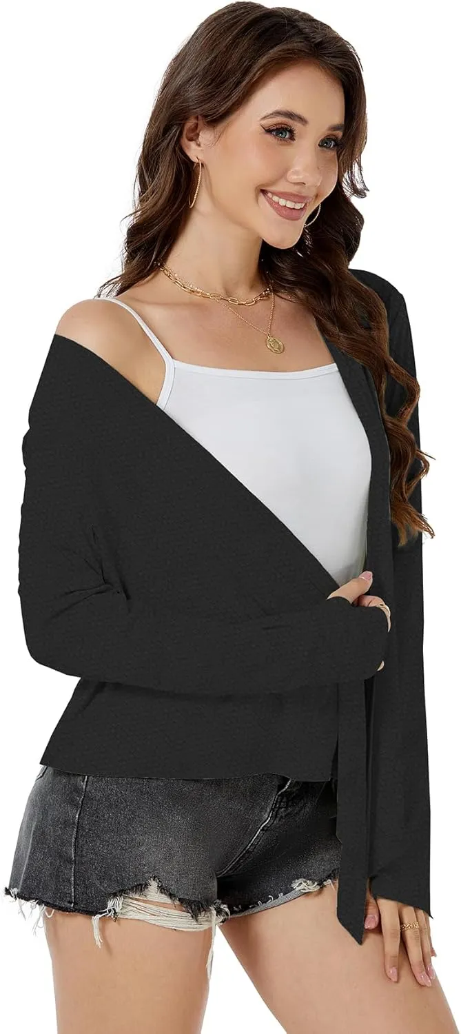 Yekaty Womens Lightweight Tie Cardigan Shrugs for Summer Dress UPF 50  Sun Prrotection Wraps Tops Shawls