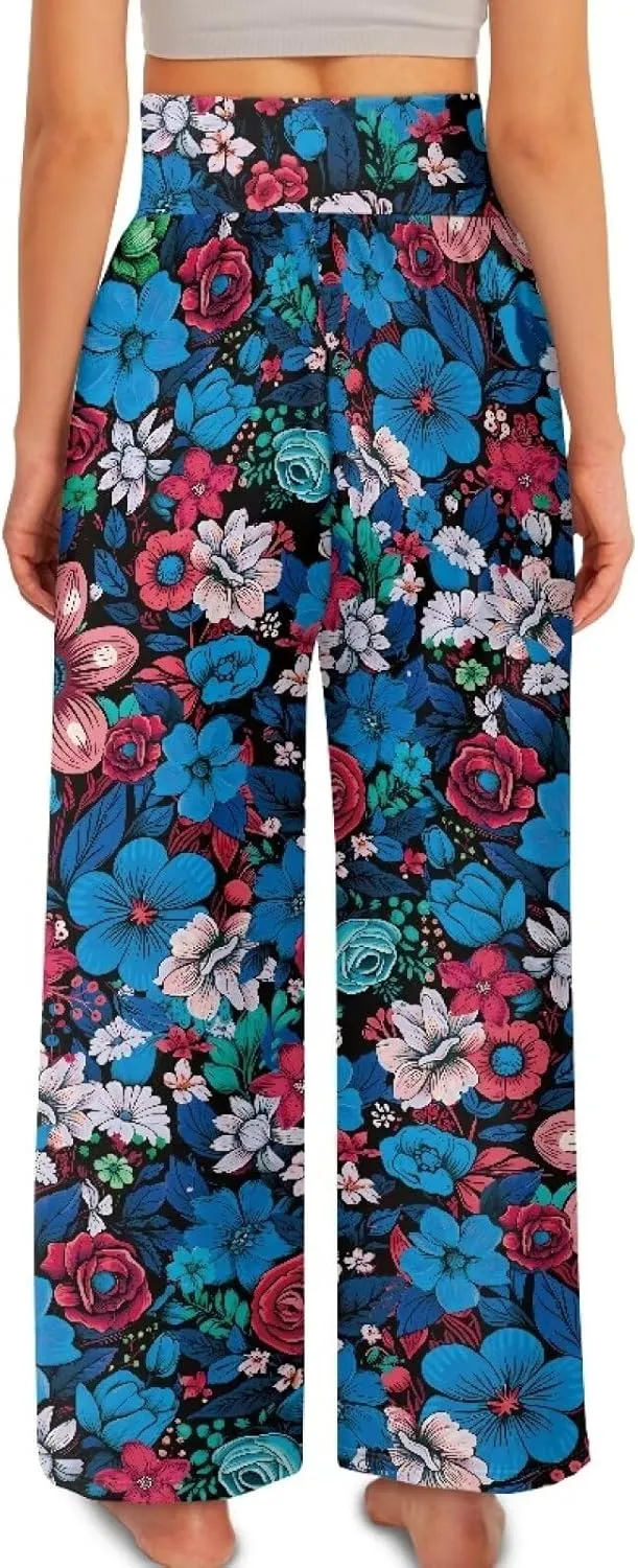 YEXIATODO High Waisted Wide Leg Pants for Women Dressy Casual Linen Pants Tall Palazzo Pants Lounge Pants S-3XL