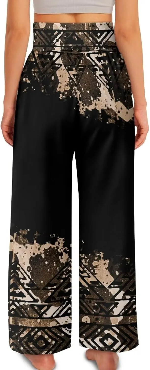 YEXIATODO High Waisted Wide Leg Pants for Women Dressy Casual Linen Pants Tall Palazzo Pants Lounge Pants S-3XL