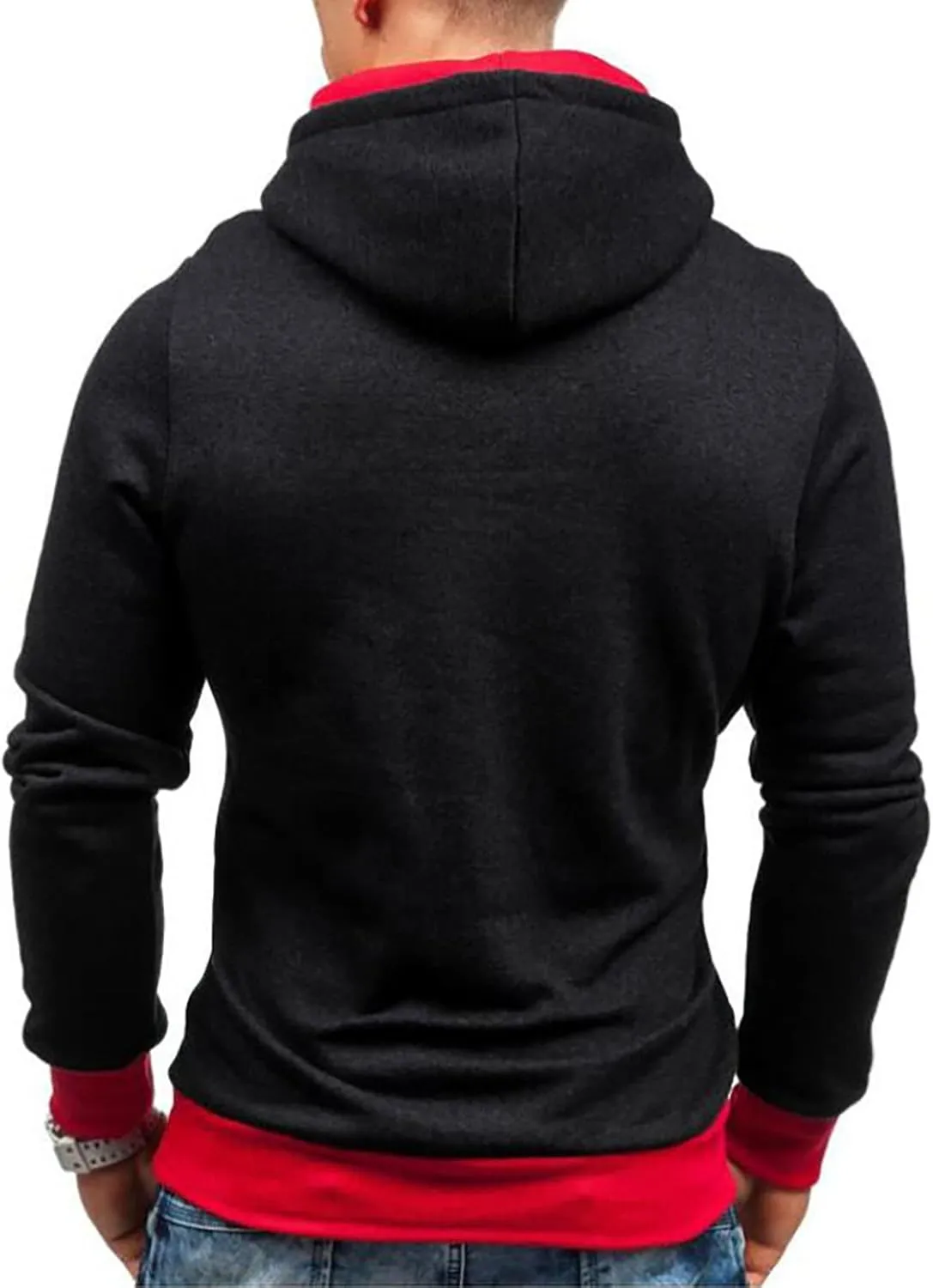 Ymosrh Mens Coats Winter Men's Casual Camouflage Sports Sweatshirt Long Sleeve Zipper Hooded Jacket Coat