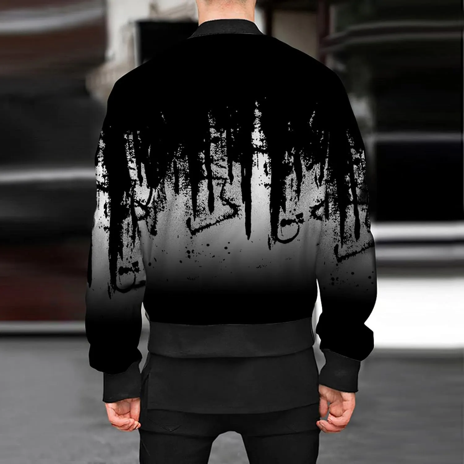 Ymosrh Packable Jacket Mens Autumn and Winter Men's Printed Thin Jackets Casual Versatile Jackets Jacket