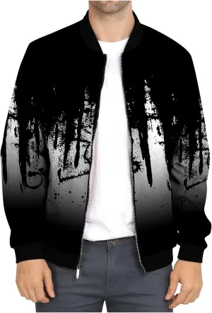 Ymosrh Packable Jacket Mens Autumn and Winter Men's Printed Thin Jackets Casual Versatile Jackets Jacket