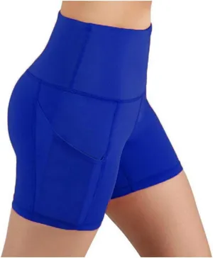 Yoga Shorts with Pockets for Women High Waisted Biker Shorts Hide Tummy Running Work Gym Tight Pants Athletic Shorts