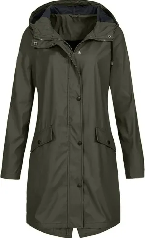 ZEFOTIM Womens Rain Jacket with Hood Waterproof Light Weight Casual Raincoat with Pockets Zip Up Travel Hiking Jackets