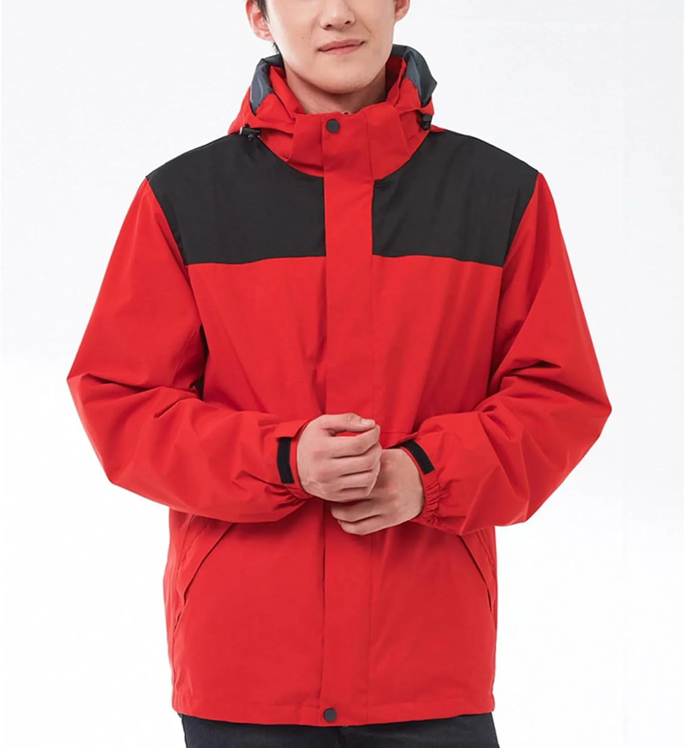 Zeiyignr Men's Waterproof Ski Jacket Warm Winter Mountain Snow Coat Hooded Raincoat Windproof Parka Jackets Raincoat Outwear