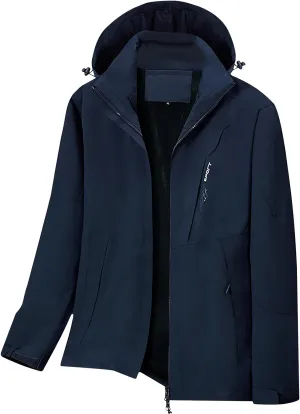 Zeiyignr Winter Coat for Men Lightweight Jackets Water Resistant Ski Snow Jacket Mountain Windbreaker Hooded Parka Coats